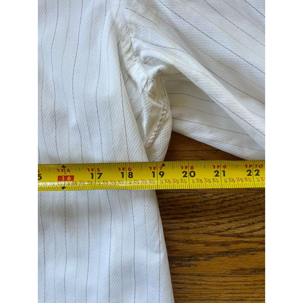 Brioni White Stripe 100% Cotton Button Up Shirt Top  Mens Size 14.5 - Picture 8 of 10
